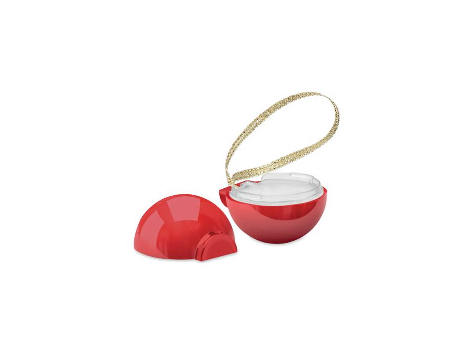 Kerstbal lippenbalsem met ophang koordje
