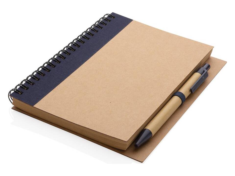 Cahier à spirales kraft avec stylo 14