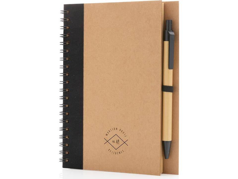Cahier à spirales kraft avec stylo 6