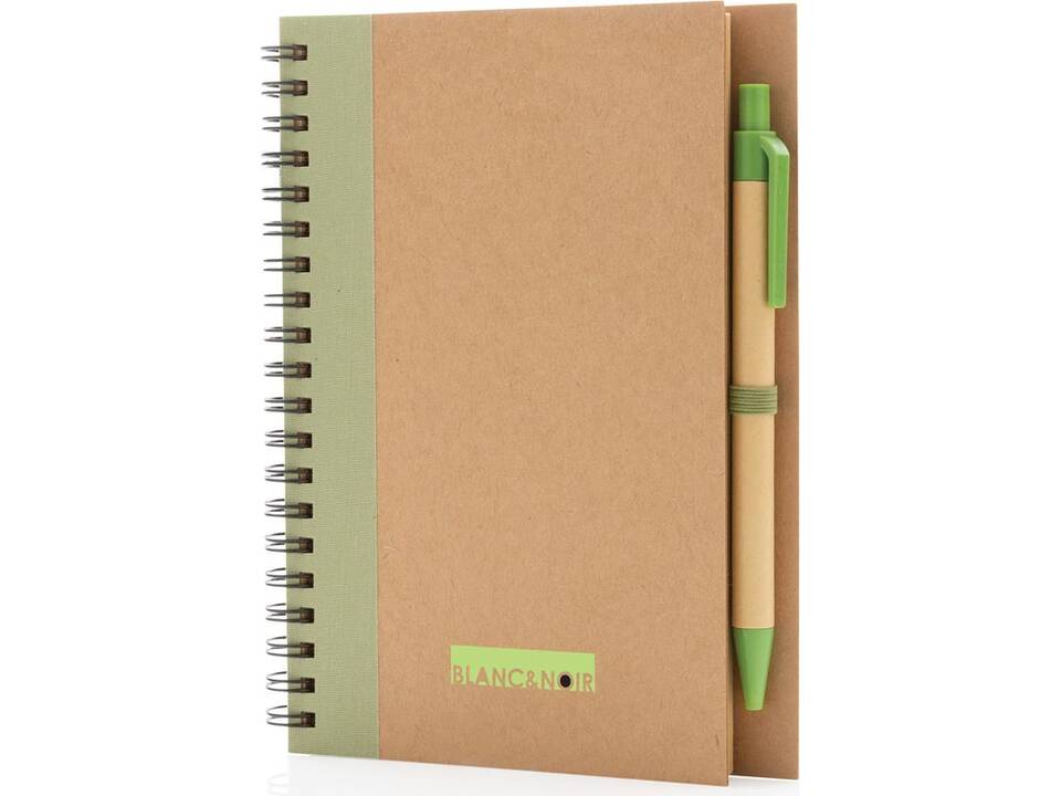 Cahier à spirales kraft avec stylo 12