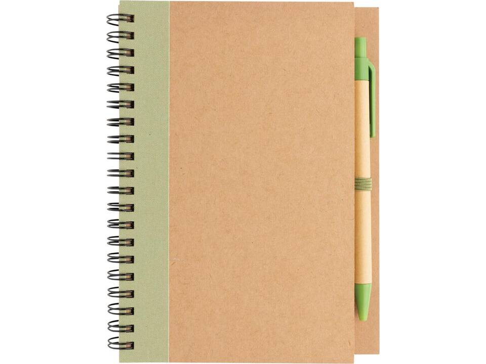 Cahier à spirales kraft avec stylo 9