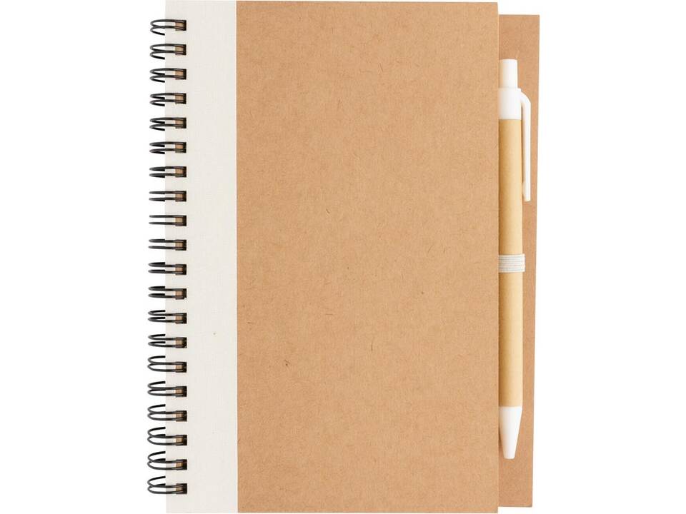 Cahier à spirales kraft avec stylo 21