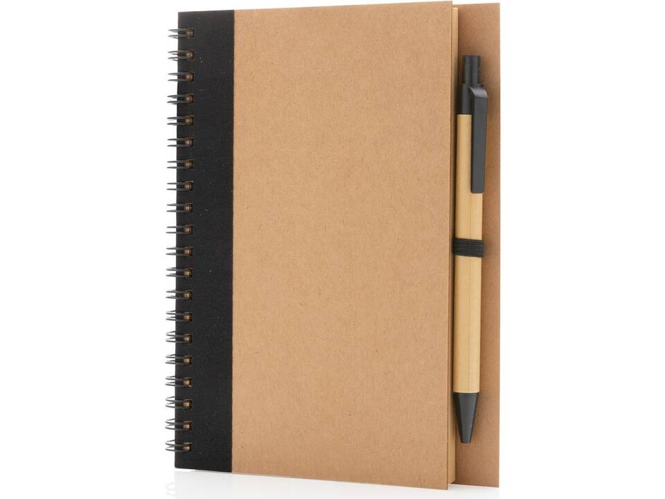 Cahier à spirales kraft avec stylo 1
