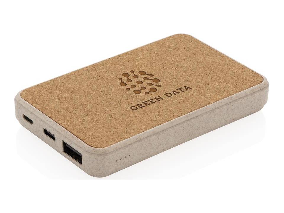 Powerbank 5000 mAh en fibre de paille de blé et liège 4