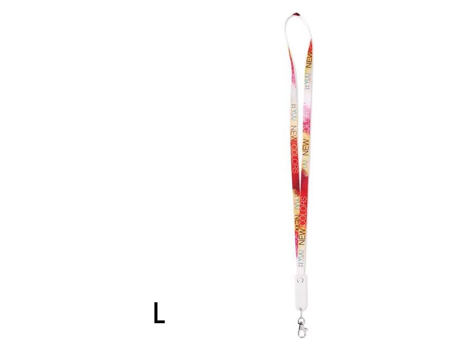 Lanyard sublimé sur mesure avec câble de charge 3-en-1 – design entièrement personnalisé 8