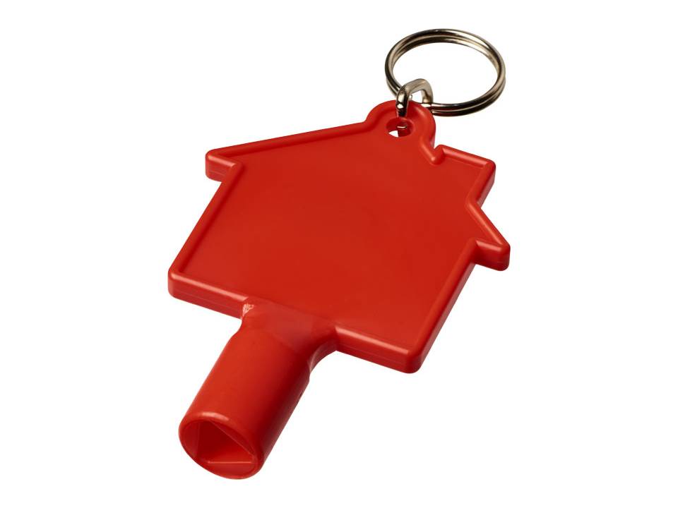 Clé de compteur Maximilian en forme de maison avec porte-clés
