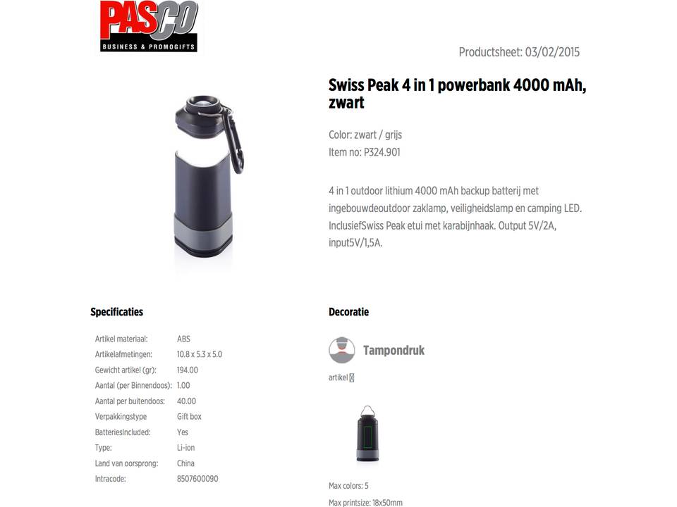 Batterie 4-en 1 Swiss Peak 1