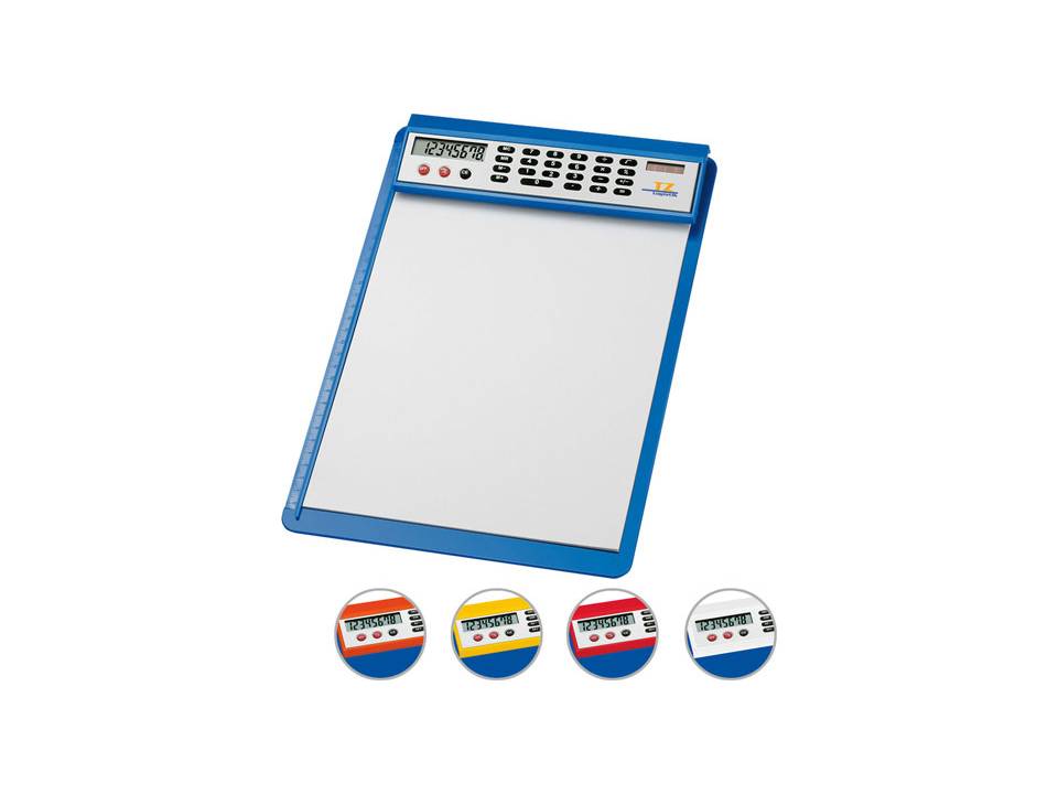 Porte-bloc a pince avec calculatrice solaire