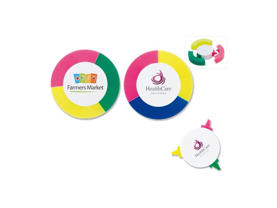 Surligneur rond 3 couleurs 1
