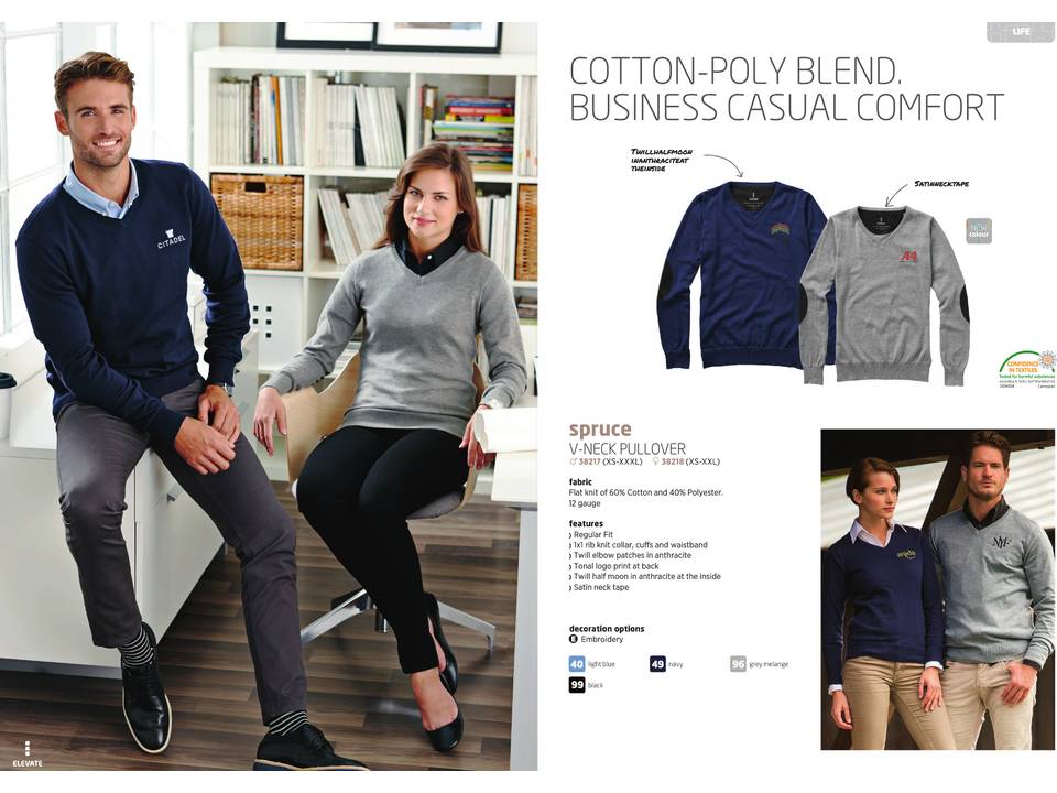 Pullover Col V Spruce 1