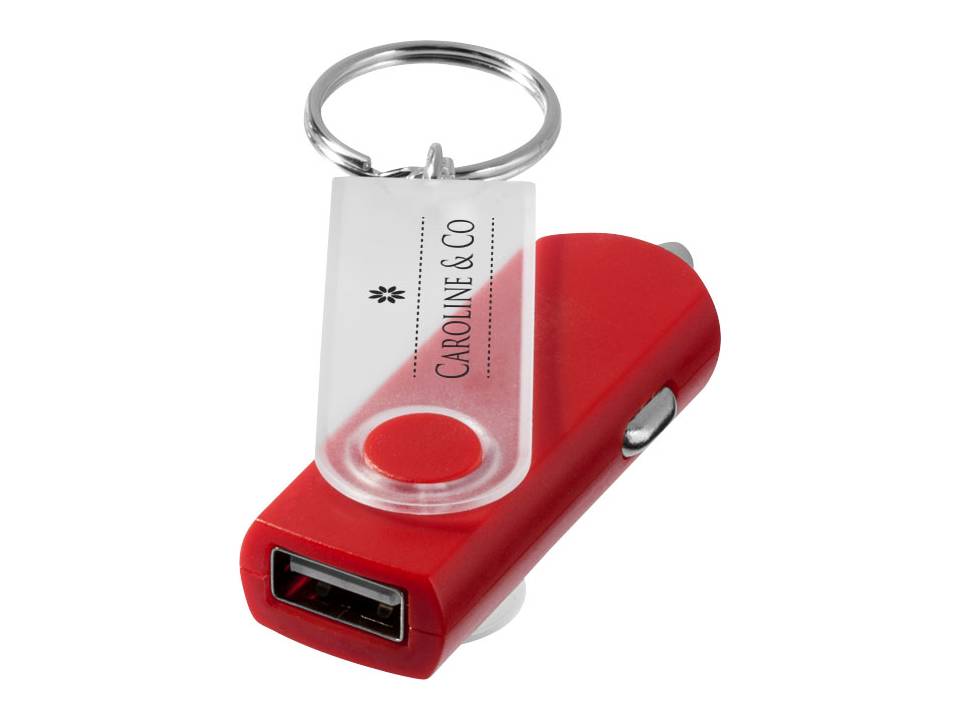 Swivel car adapter key chain 4