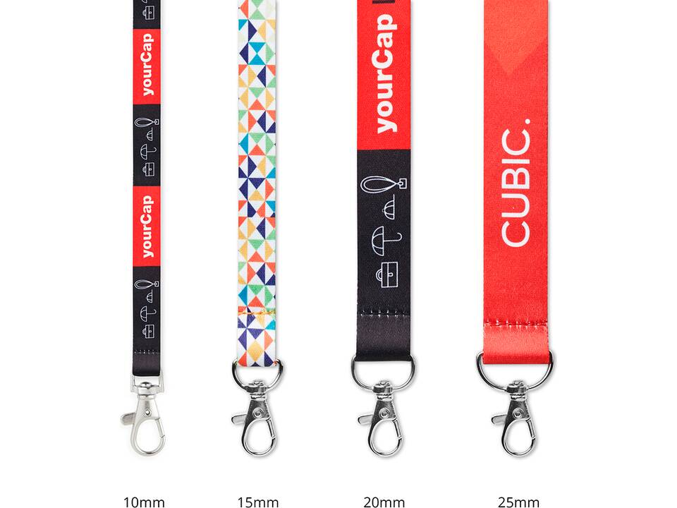 Lanière en polyester sublimée sur mesure avec double clips – design entièrement personnalisé 5