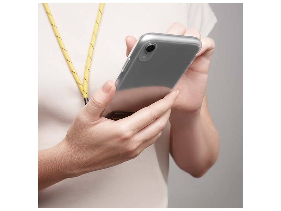 Support pour téléphone bandoulière tendance sur mesure en polyester avec cordon bicolore – Design entièrement personnalisé 7