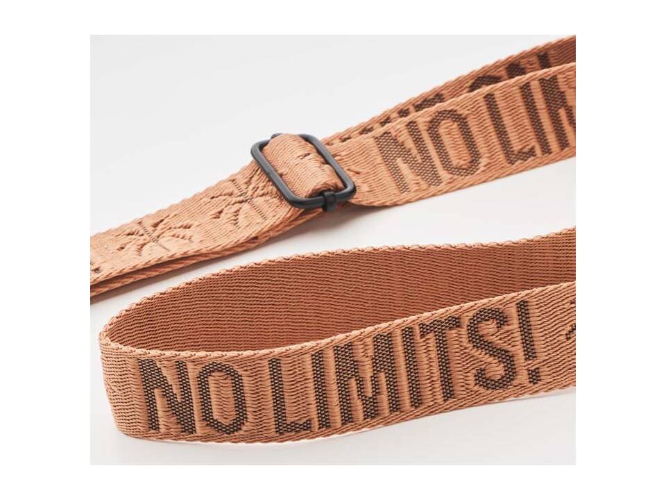 Porte-téléphone bandoulière réglable en tissu tissé sur mesure avec patch en cuir PU embossé – Design entièrement personnalisé 2