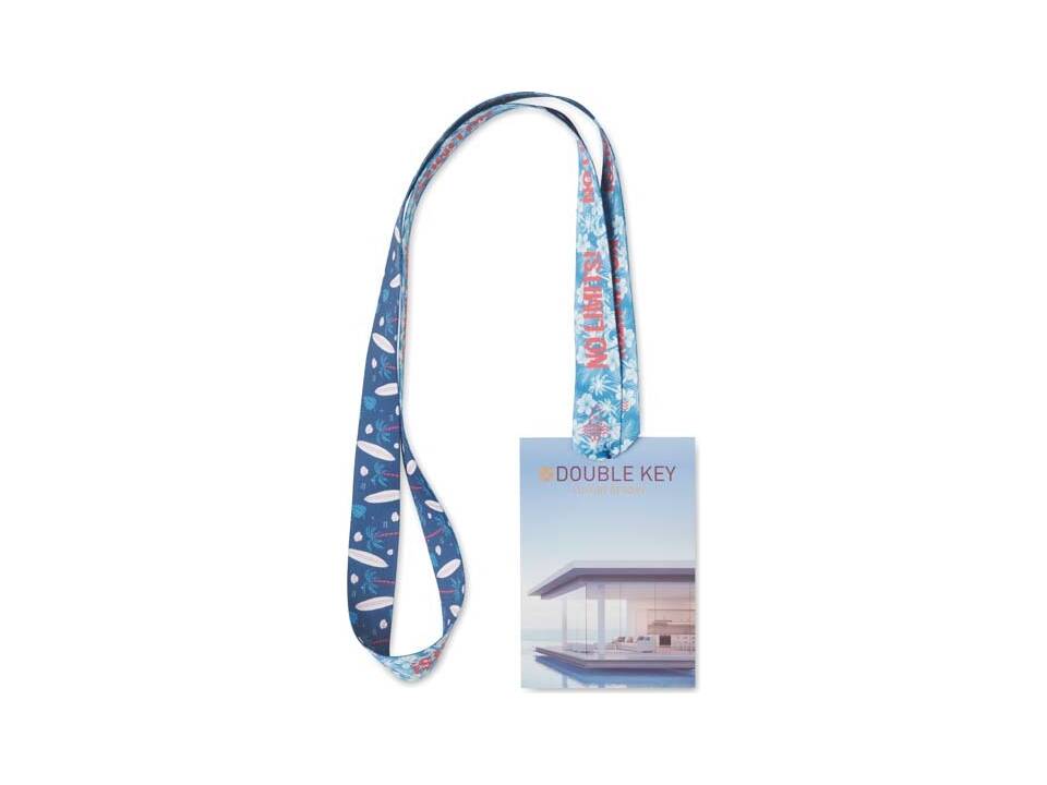 Lanière en polyester sublimée sur mesure avec porte-badge sans crochet métallique – design entièrement personnalisé 3
