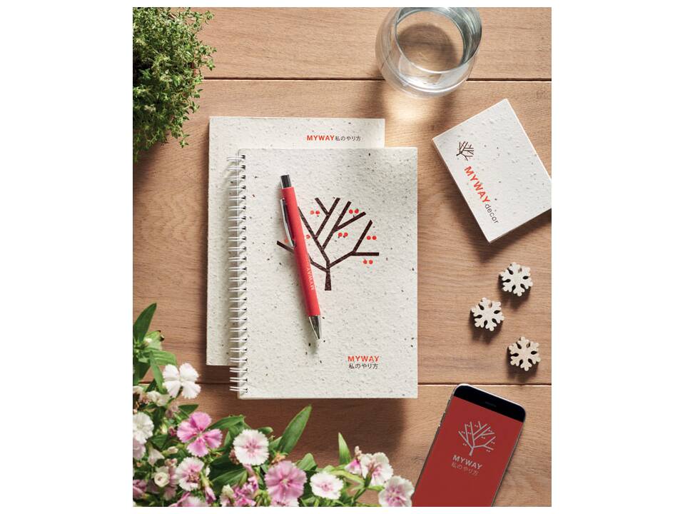 Carnet A5 à couverture à reliure en papier semence 5