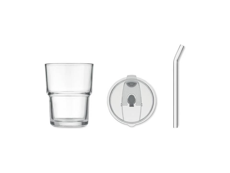 Gobelet verre et paille 400ml 3
