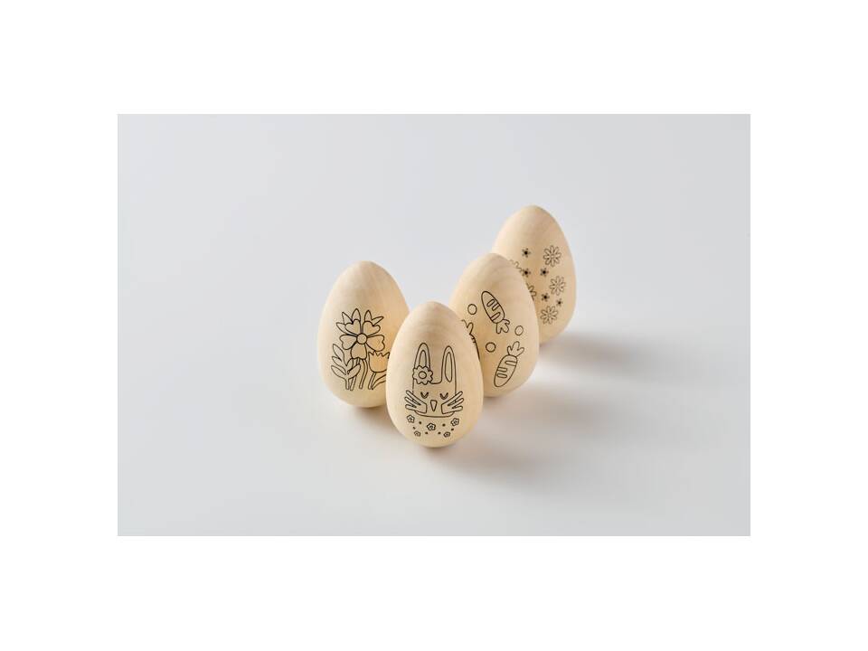 Set de peinture d'oeufs en bois 4