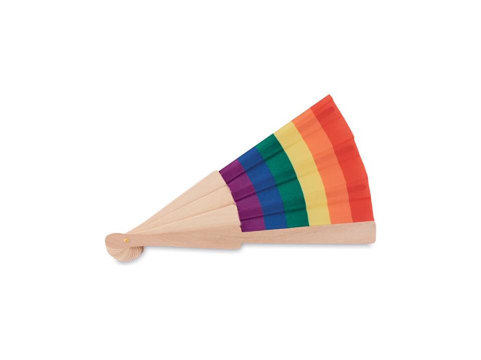 Eventail en bois arc-en-ciel 4