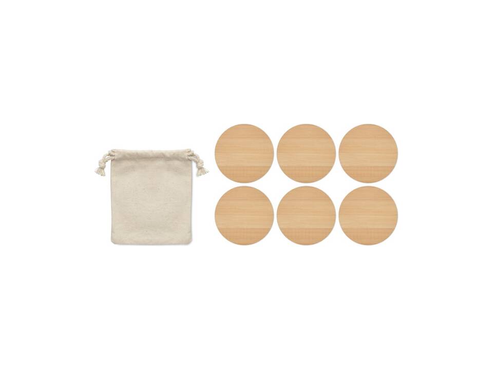 Lot de 6 sous-verres en bambou 3