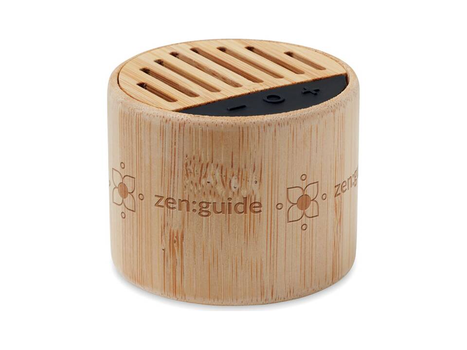 Round bamboo wireless speaker 2