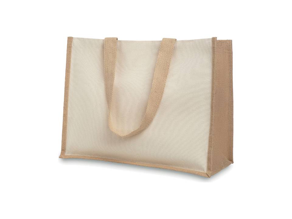 Sac shopping en jute et toile 2