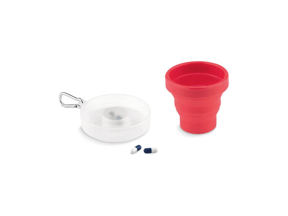 Tasse pliable avec pilulier 6
