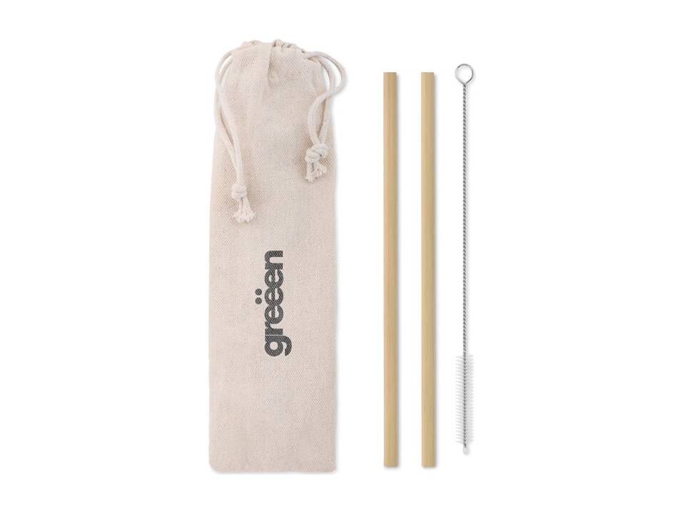 Paille bambou avec brosse 4