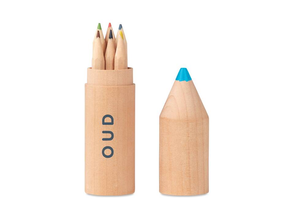 6 crayons dans un étui en bois 1