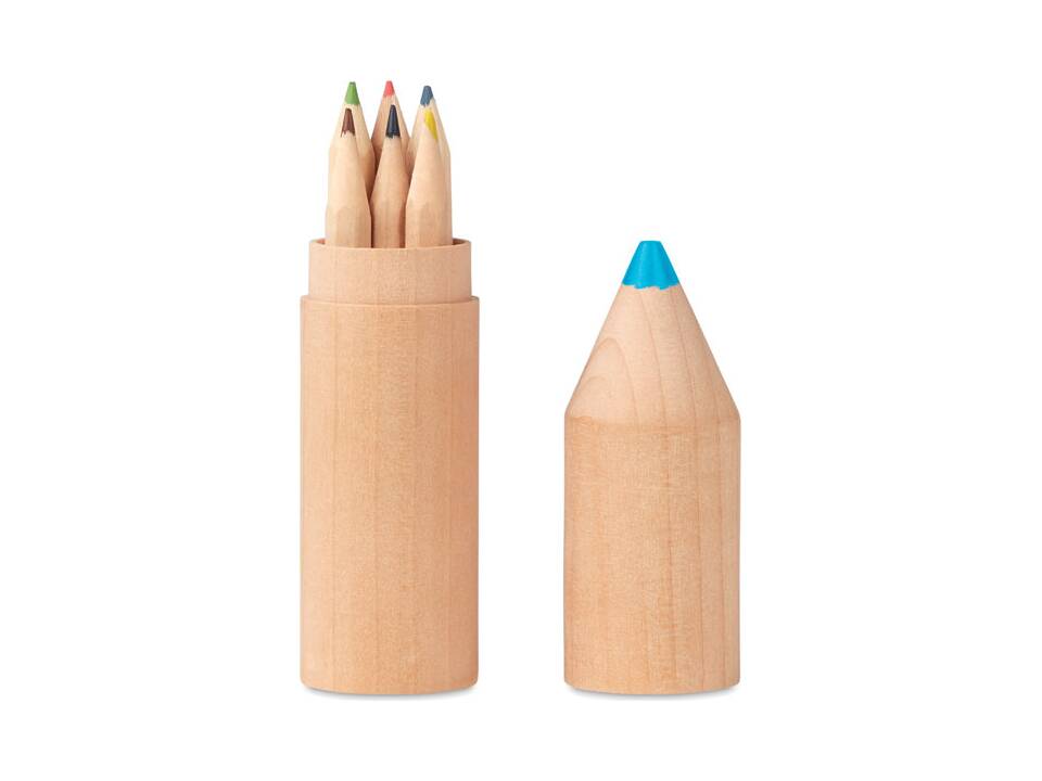 6 crayons dans un étui en bois 3