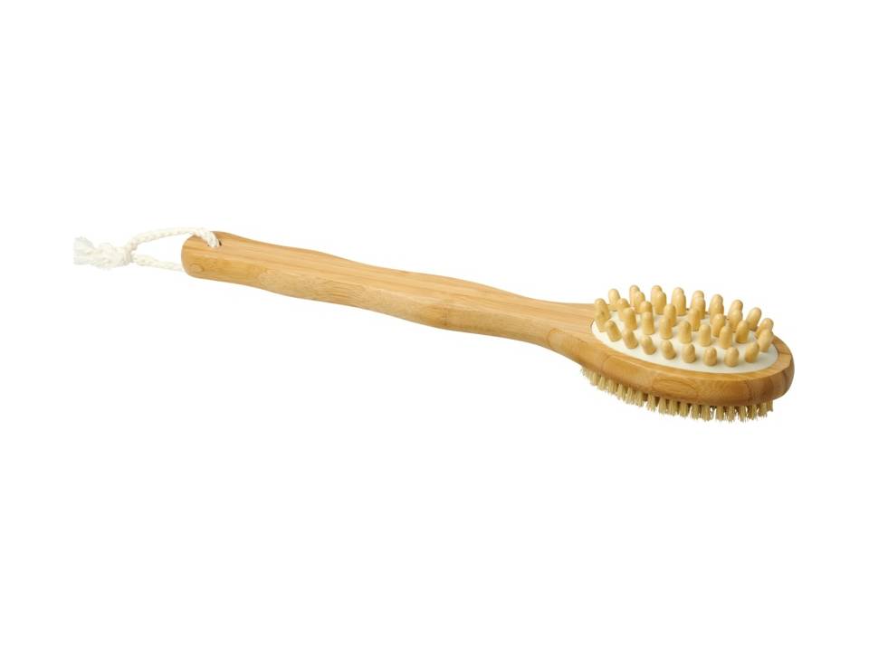 Brosse de douche et malaxeur double-fonction en bambou Orion