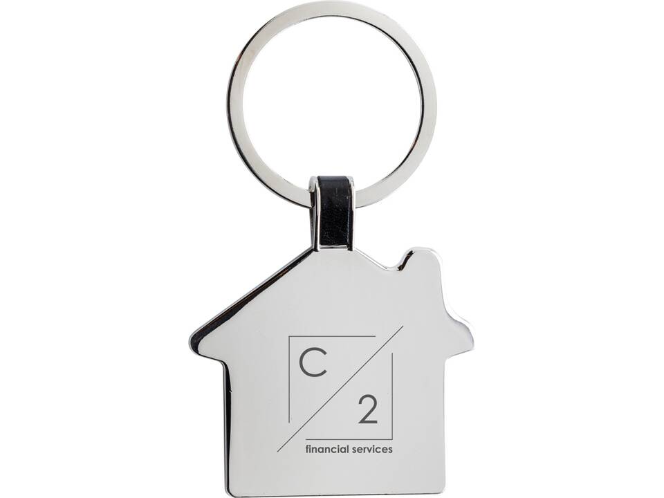 Porte-clés maison en alliage de zinc recyclé RCS 4