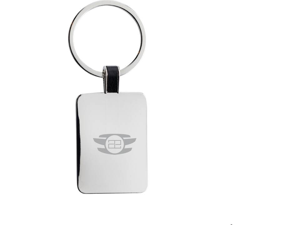 Porte-clés rectangle en alliage de zinc recyclé RCS 4