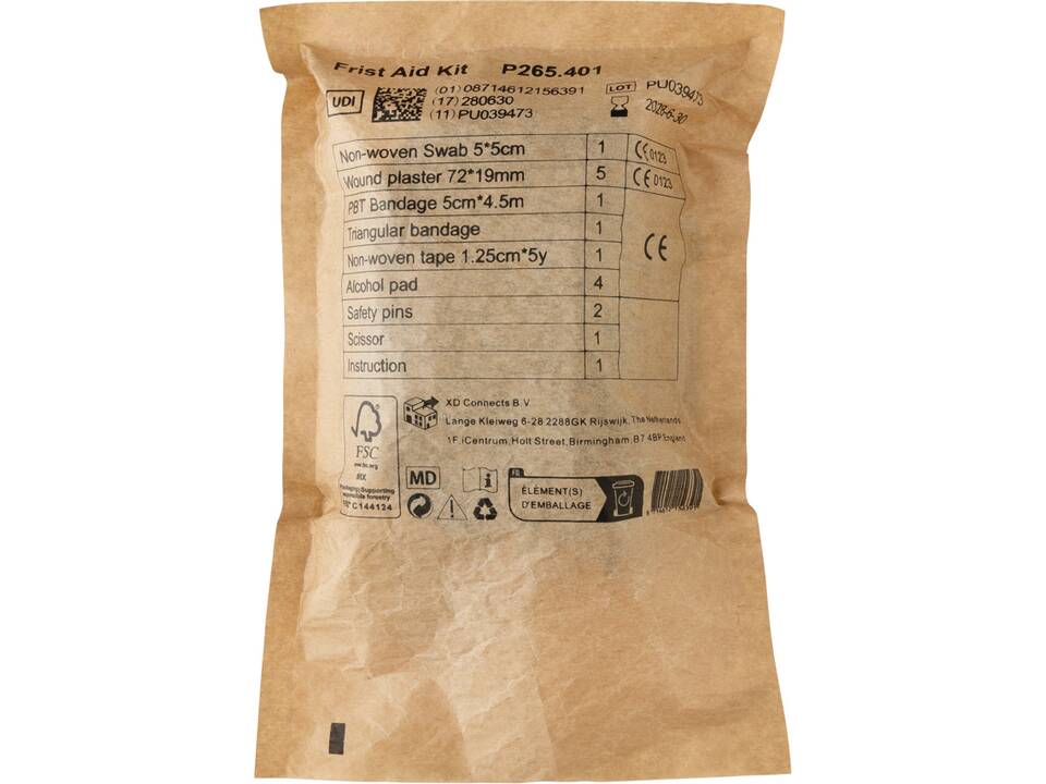 Set premiers secours taille poste en PU nubuck recyclé RCS 9