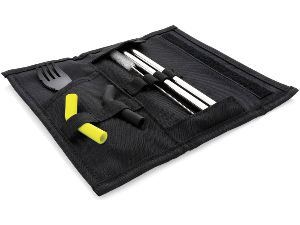 Set pailles 2 pcs et couverts Tierra 2