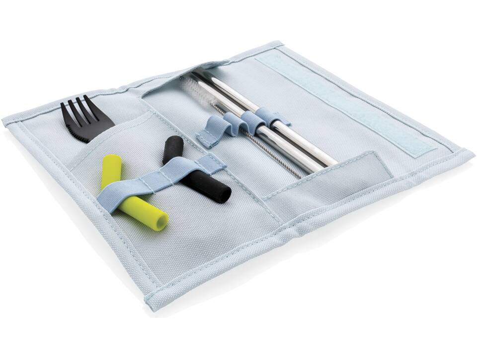 Set pailles 2 pcs et couverts Tierra 13