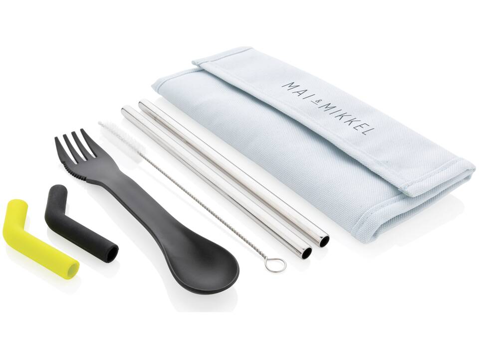 Set pailles 2 pcs et couverts Tierra 18