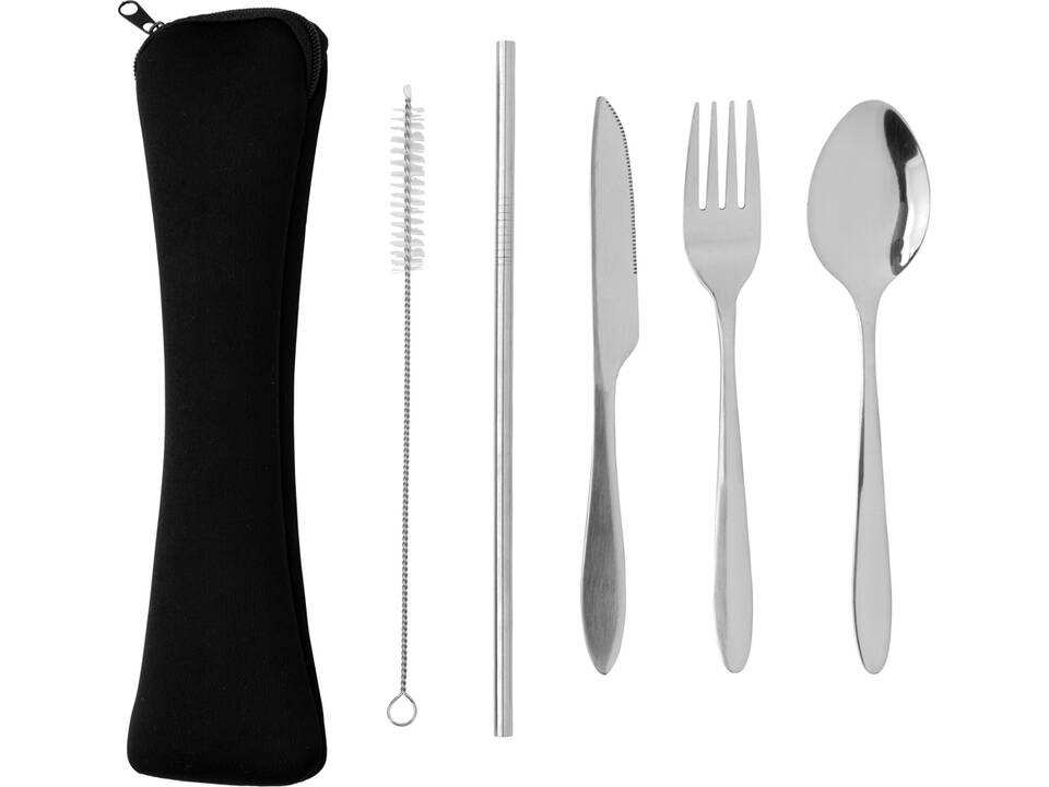 Set de 4 couverts réutilisables en acier inoxydable 1