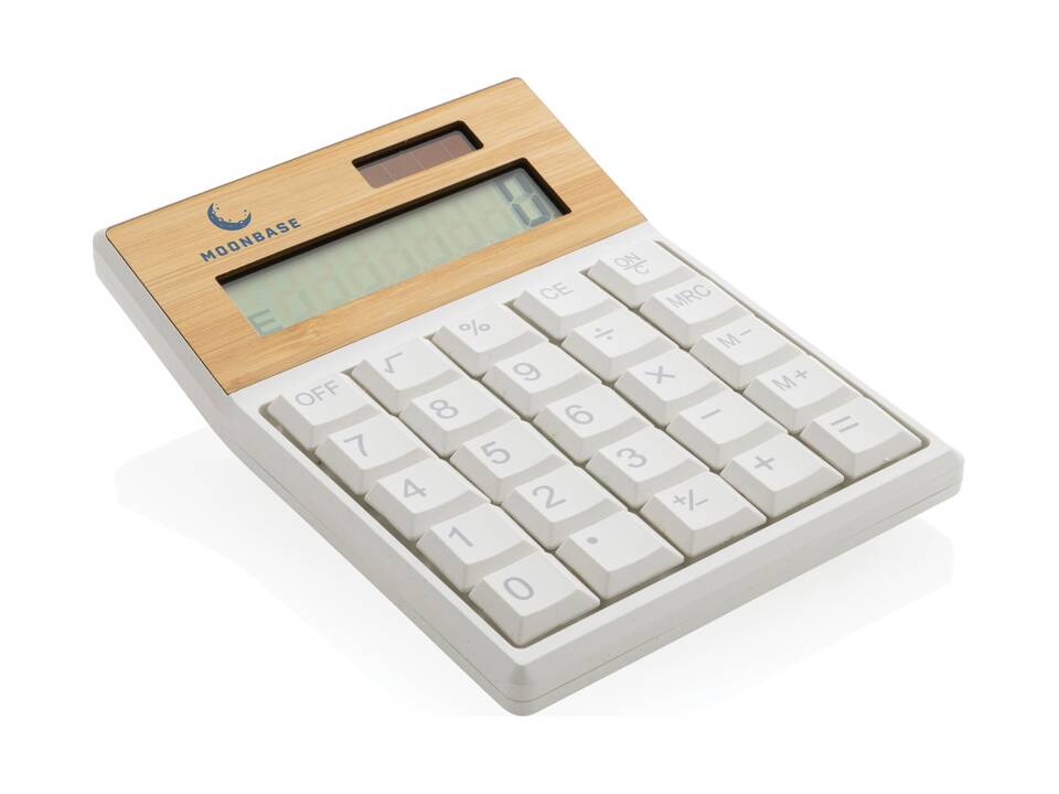 Calculatrice en bambou FSC® et plastique recyclé RCS Utah 3