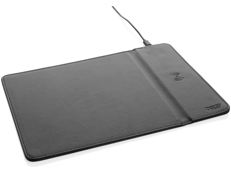 Tapis de souris en PU RCS avec chargeur 10W Swiss Peak 6