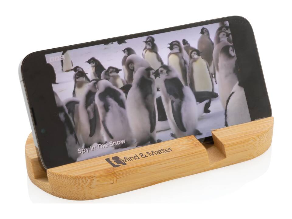 Tablette en bambou et support téléphone 5