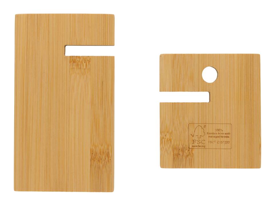 Support téléphone en bambou FSC® dans une boîte kraft FSC® 9