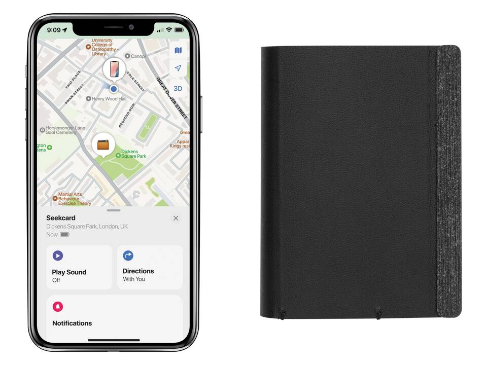 Porte cartes avec géolocalisation en polyester RCS Seekcard 9