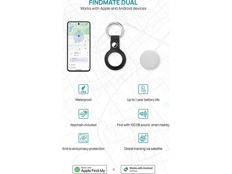 Retrouve-clés en plastique recyclé RCS Findmate Dual 6