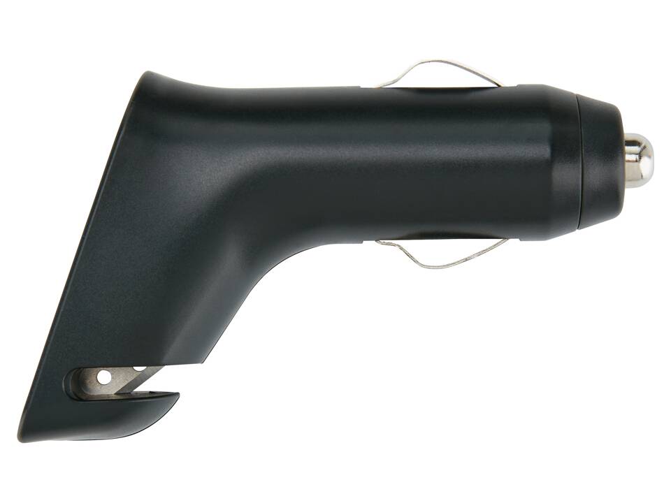 Double chargeur allume-cigare avec coupe-ceinture et marteau 2