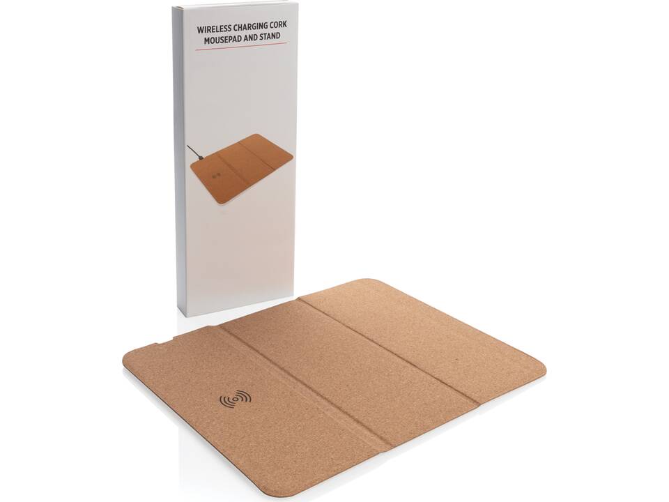 Tapis de souris en liège avec support téléphone et induction 9