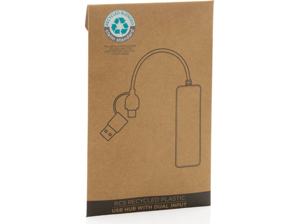 Hub avec double entrée en plastique recyclé RCS 7