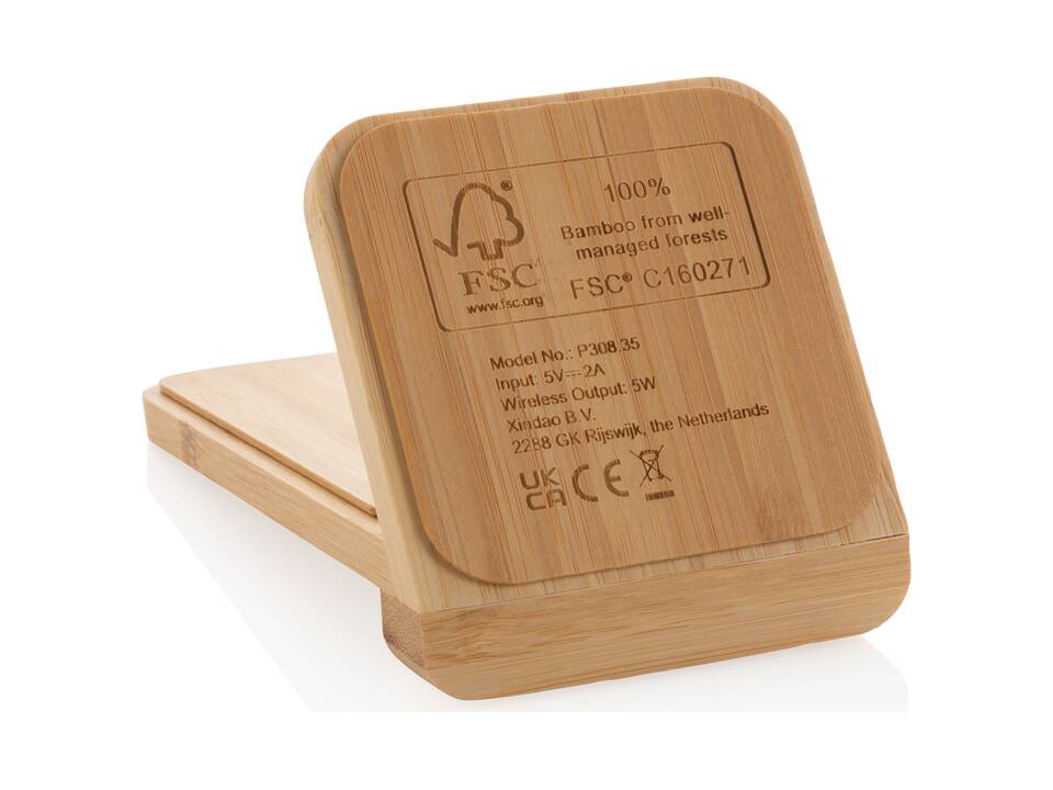 Support téléphone à induction 5W en bambou FSC 5