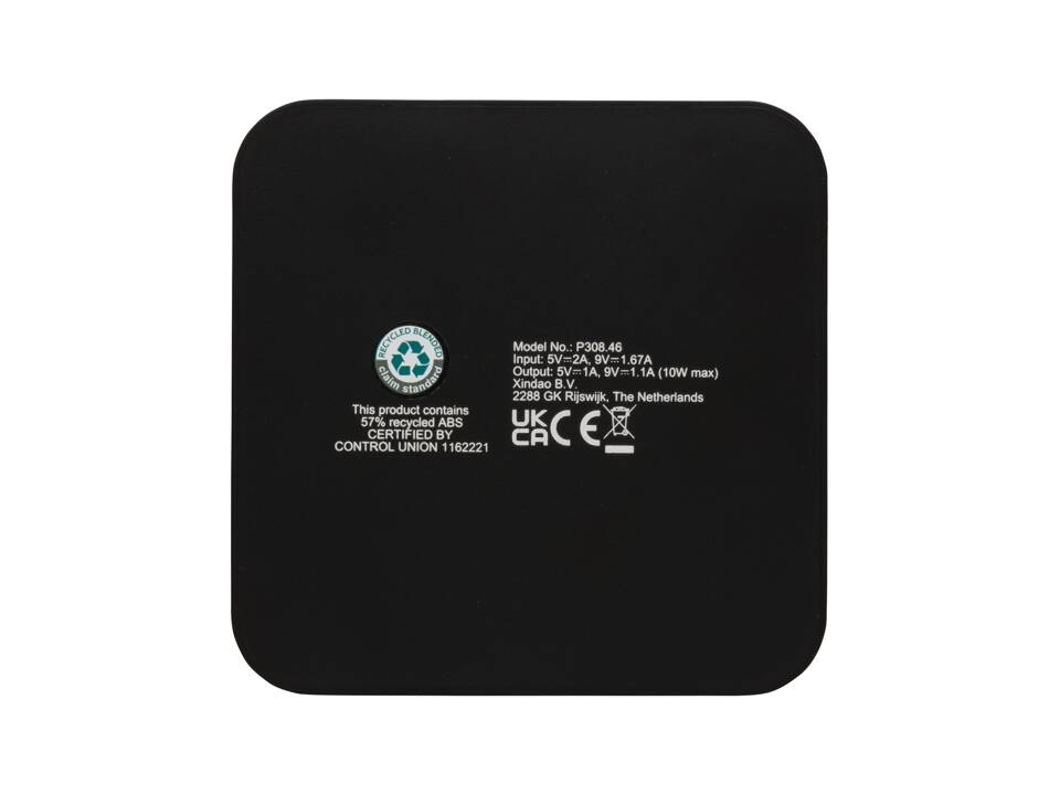 Chargeur 10W avec ports USB en plastique recyclé RCS 3