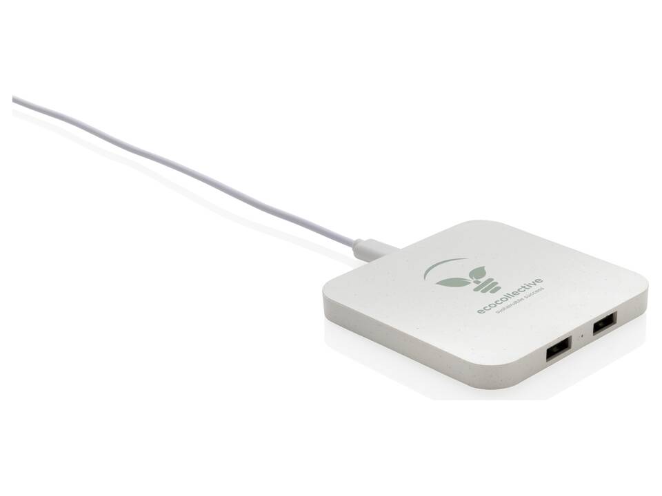 Chargeur 10W avec ports USB en plastique recyclé RCS 13